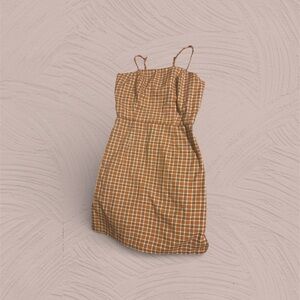 Aeropostale Tan Checkered Mini Dress